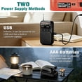 thumbnail image 4 of Portable Radio AM FM,Mini Tansistor Radio,Pocket Radio with Flashlight,Tuning Knob,TF Card Slot,Headphone Jack, 3AA Battery Operated or Plug in Wall,Compact Personal Radio for Gift,Family,Elder,Black, 4 of 7