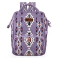 thumbnail image 4 of Wrangler Aztec Travel Backpack Baby Bag for Women with Stroller Strap and Side Bottle Pockets Organized Diaper Bag, Lavender, 4 of 8