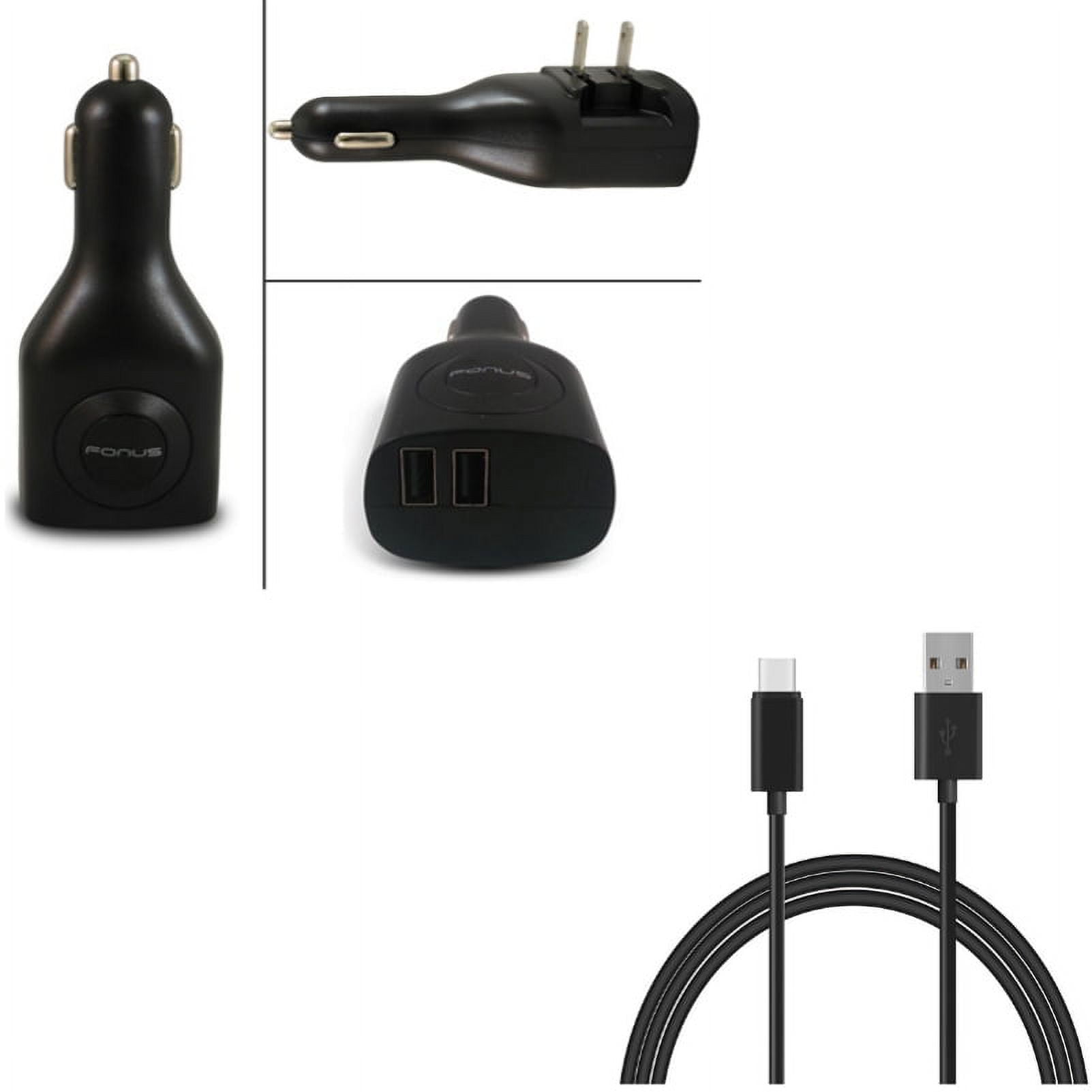2-in-1 2-Port USB Car Home Charger w Power Cord Type-C 6ft USB Cable E1G for Samsung Galaxy Tab S6 10.5 S5e 10.5 S4 10.5 Note 10 Plus A 10.1 (2019) Fold A20 A10e - Sony Xperia 5 10 Plus 1