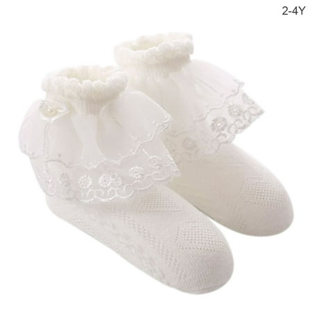 

Lace Socks Baby Girl 2 Layer Sock Ankle Cotton Warmer Foot Ruffled for Kid Dance Gift