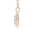 thumbnail image 2 of ANGARA Natural Princess-Cut Diamond Pendant with Halo in 14K Rose Gold for Women (Size-4mm| Color-G| Clarity-VS2) | April Birthstone, Anniversary, Jewelry Gift for Women | Natural Diamond Necklace, 2 of 7