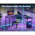 thumbnail image 6 of Casaottima 47 inch L Shaped Gaming Desk, Corner Desk Gaming Table for Home Office, Computer Desk Sturdy Writing Workstation for Small Space, Easy to Assemble, Black, 6 of 8