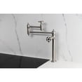 thumbnail image 2 of Kingston Brass KS3708RKZ Wendell Deck Mount Pot Filler Faucet with Knurled Handle, Brushed Nickel, 2 of 7