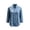 Blue, variant on Women's Long Sleeve Button Down Shirt Mandarin Collar V Neck Gingham Plaid Relaxed Fit Blouses Business Casual Workwear Vacation Tops 2026