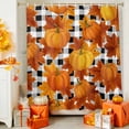 thumbnail image 4 of Fall Thanksgiving Shower Curtains for Bathroom, Maple Leaf Pumpkin Black White Plaid Waterproof Fabric Shower Curtain for Bathroom Bathtub Decoration, Machine Washable, 54x"78", 4 of 9