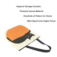 thumbnail image 3 of FORMRS Womens Canvas Tote Bag with Zipper Inner Pocket Shoulder Handbag, Black Cat Orange Ball, 3 of 7
