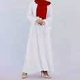 thumbnail image 3 of JBXKXYW Womens Dresses Women'S Muslim Abaya Long Sleeve Arab Dubai Abaya Modern Middle Prayer Belt Eid Long Dress Womens Dresses (White,XXL), 3 of 5