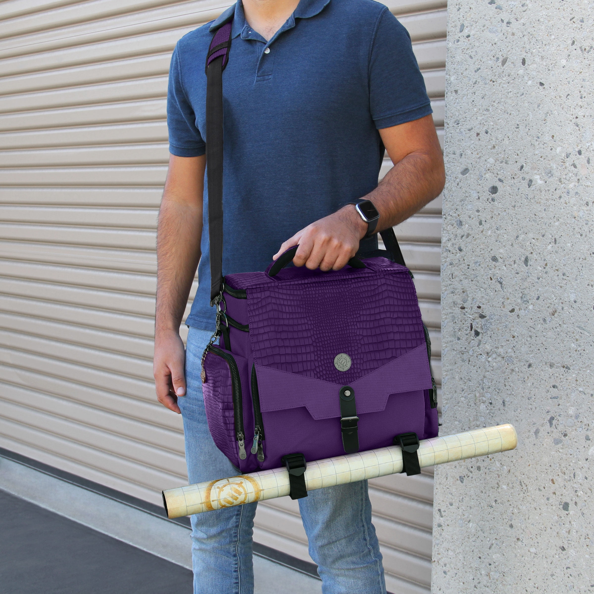 ENHANCE Collector's Edition Tabletop RPG Adventurer's DnD Bag with Dragon Hide (Dragon Purple)