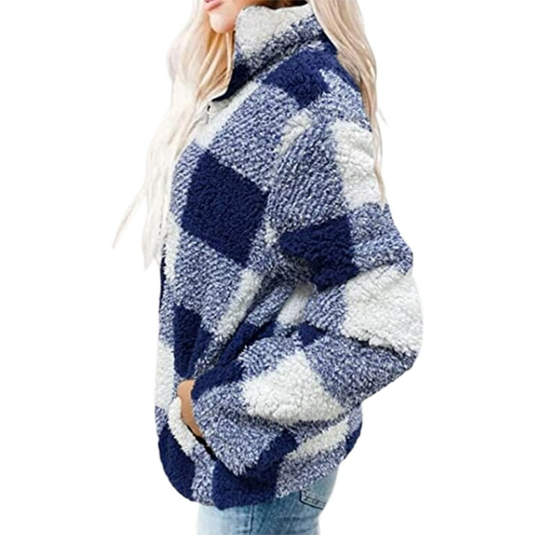 Checkered fleece deals pullover