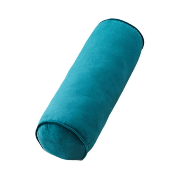 Almohada cervical redonda, soporte para el cuello, transpirable, suave y cómoda. Azul