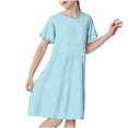 thumbnail image 1 of RXIRUCGD 2025 Vêtements d'Été pour Enfants 3-12 Ans Mode Imprimée Pyjama Rêveur Mi-Mollet Chemise de Nuit, 1 of 5