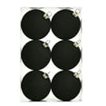 thumbnail image 2 of Flocked Christmas Tree Ornaments, 6 Pack 6Cm Velvet Christmas Balls, Shatterproof Hanging Decorations for Holiday Tree, Wreath, and Home, Black, 2 of 7