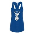 thumbnail image 2 of Deer Rose Animal Lover Ladies Racerback Tank Top, Royal, X-Large, 2 of 3