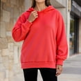 thumbnail image 2 of Shadoumai Women's Flannel Hooded Pullover Sweatshirt Soft Brushed Casual Fashionable Everyday Wear Comfortable Versatile Street Style Top, 2 of 6