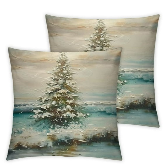 BANET Pillow Shams Christmas Set of 2 Pillowcases Square Cushion Covers Soft Pillow Covers for Couch Sofa 12x12in