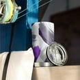 thumbnail image 3 of 20 Oz Purple and Grey Abstract Art Artwork Coffee Tumbler Double Wall Insulated Stainless Steel Water Bottle | Metal Reusable Thermoses Flask with Cup Cap | Leak & Sweat Proof with Anti-Dust Lid, 3 of 7
