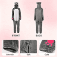 thumbnail image 4 of PJKOBMJ Cute Adult Onesie - Animal Cosplay Costume - Unisex Costume Adult Plush Fluffy One Piece Cosplay Suit for Adults, Women and Men(Husky-Gray-S), 4 of 9