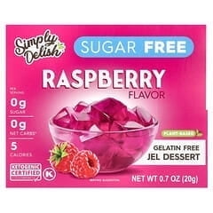Natural Simply Delish, Plant-Based Jel, Raspberry, 0.7 oz (20 g) Pack of 3