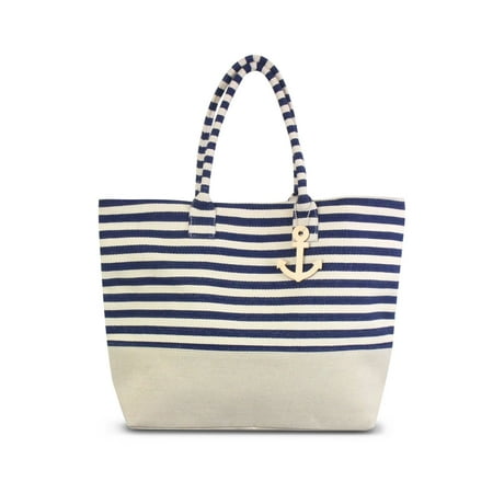 Design Hobo Handbag - Zodaca Stripes Design Women Handbag Ladies Large Shoulder Tote Purse Messenger Bag (Size: 22
