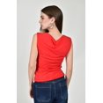 thumbnail image 3 of Blusa drapeada sin mangas /Juvenil, 0318 (Rojo) rojo EG, 3 of 5