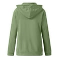 thumbnail image 4 of Dezsed Womens Hoodie Full Zip Long Sleeve Lightweight Sweatshirts Pockets Jacket Coat Green B S, 4 of 5