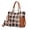 Cognac Brown, variant on Bonita Checker Tote Handbag & Wallet Set Women by Mia K