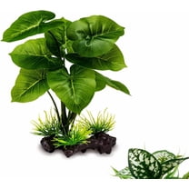 Reptile Artificial Plants, Terrarium Decorations, Aquarium Fish Tank Plant, Amphibian Habitat Hideout Accessories (M Set-2pcs)