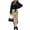 Apricot M, variant on Women Midi Skirt High Waist Leopard Print Loose Fit Mid-calf Length Skirt Commuting Style Zipper Design Skirt