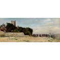 thumbnail image 2 of Louis Marie Chevalier 18x10 Black Ornate Wood Framed Double Matted Museum Art Print Titled - The Top of the Butte Montmartre, with the Solferino Tower (1870), 2 of 5