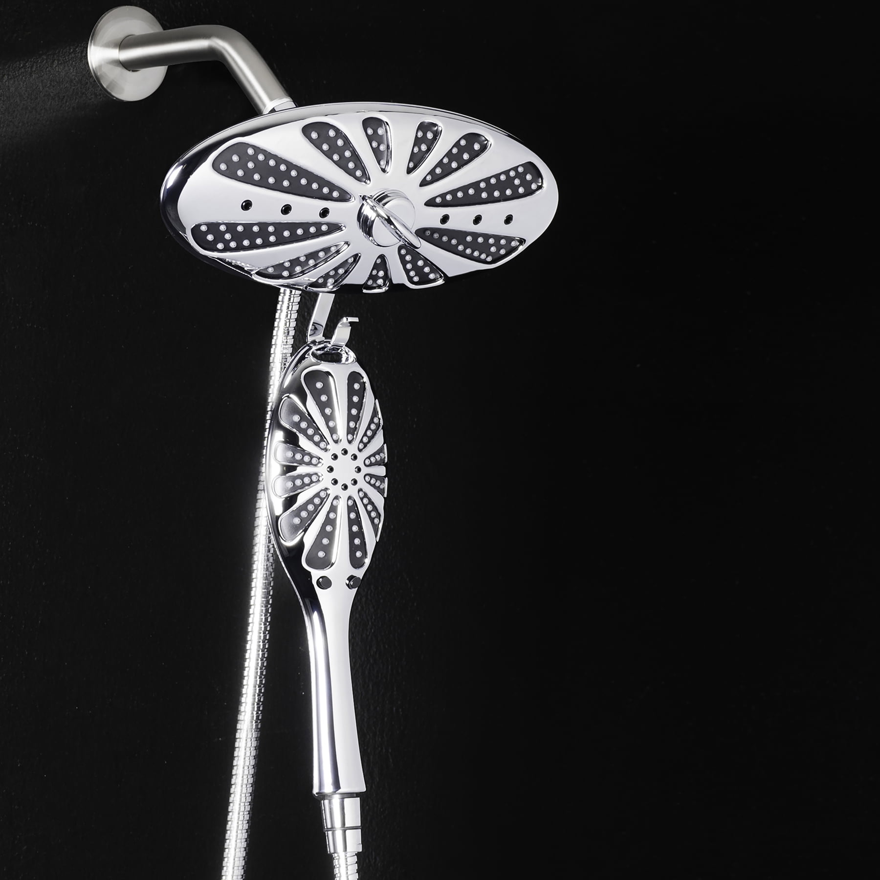 11 Inch Oval Deluxe Rainfall Shower Head with Shower Wand Combo In