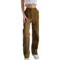 thumbnail image 2 of EYIIYE Pantalon Décontracté Taille Haute en Velours Côtelé Contrasté Patchwork pour Femmes, 2 of 9