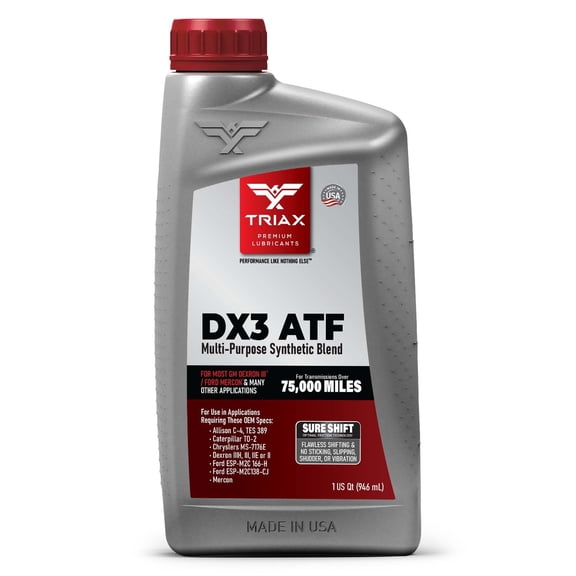 TRIAX DX3 ATF, Multi-Purpose, High Mileage Automatic Transmission Fluid (1 Quart)
