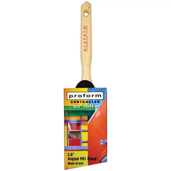 3" Proform Technologies C3.0AS 70/30 Blend Angled Cut Sash Paint Brush, Standard Handle