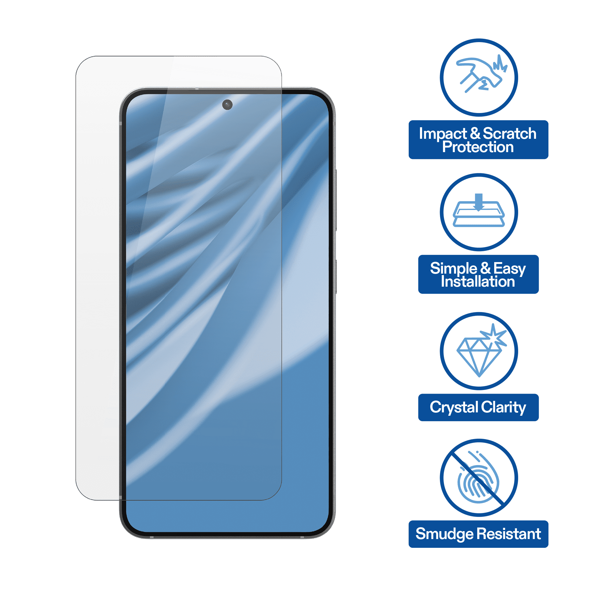 onn Samsung Galaxy S26+ Clear Glass Screen Protector with Easy Application Box