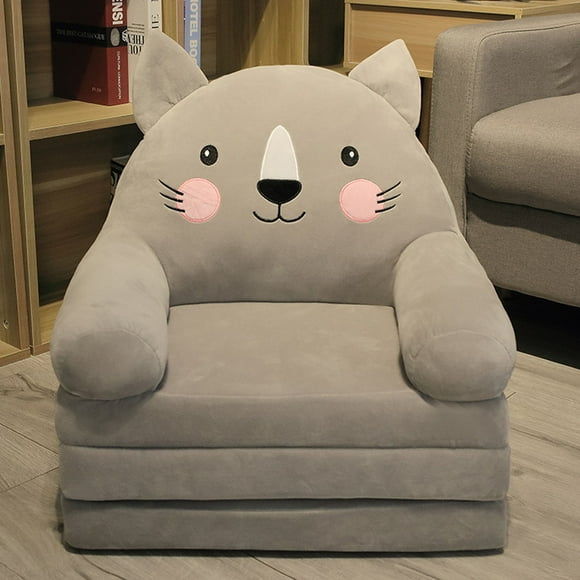 Huhuzaio Seat Cushion Plush Foldable Kids Sofa Backrest Armchair 2 In 1 Foldable Children Sofa Cute Cartoon Lazy Sofa Children Flip Open Sofa Bed For Living Room Bedroom Liner Filler