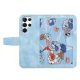 thumbnail image 4 of Allytech Galaxy S2 Ultra Wallet Case Cover, Slower Pattern PU Leather Shoulder Strap Hand Wrist Flip Cover for Girls Women Stand Protective Wallet Case for Samsung Galaxy S23 Ultra - Blue, 4 of 14