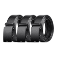 thumbnail image 1 of "3pz Cinturones Piel Hombres Ajustable Moda  120 cm Belug, Negros ", 1 of 5