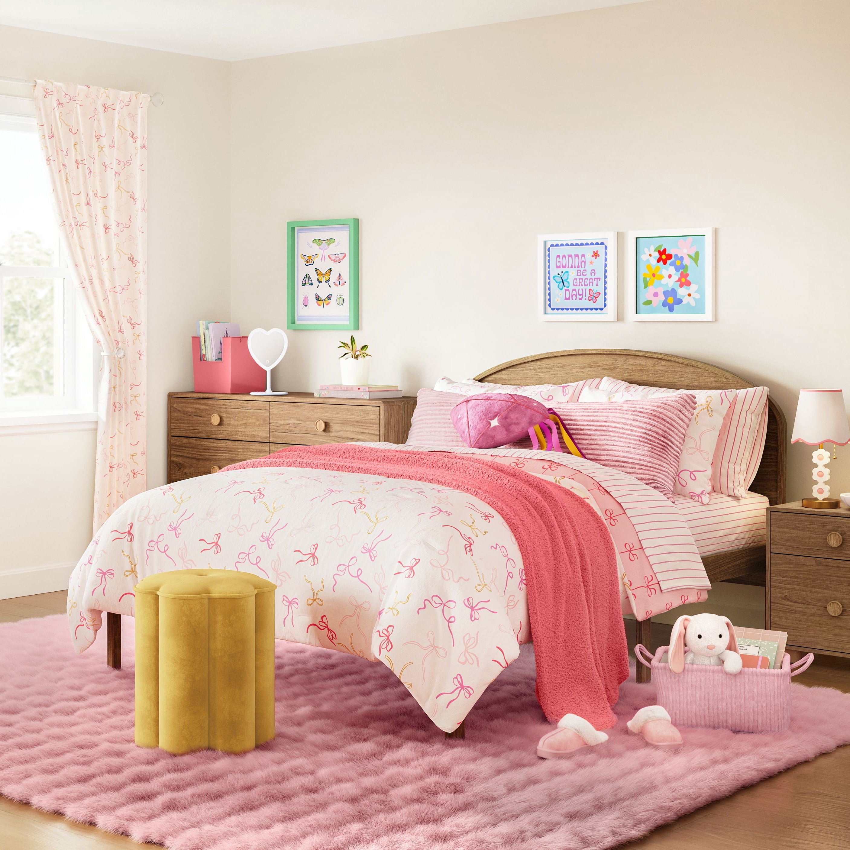 Mainstays Kids Light Pink Bubble Fur Rug, 8' x 10'