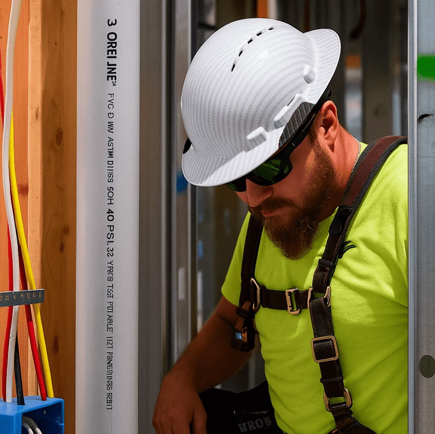 Lift Safety White Carbon iDAX HDPE Full Brim Vented Hard Hat Class C Z89.1 2014 Poly NEW