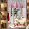 thumbnail image 3 of Valances for Windows Pink Christmas Tree Rod Pocket Cafe Window Treatments Valance Curtains for Kitchen Bathroom Laundry Basement Windows 60"x18", 3 of 7