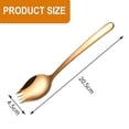 thumbnail image 2 of 2 In 1 Spoons Forks 5 Pieces Stainless Steel Reusable Metal Soup Dinner Spoons Camping Flatware, 2 of 5