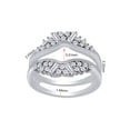 thumbnail image 2 of Round & Baguette Shape White Cubic Zirconia Enhancer Guard Ring in 14K White Gold Ring Size - 5, 2 of 3