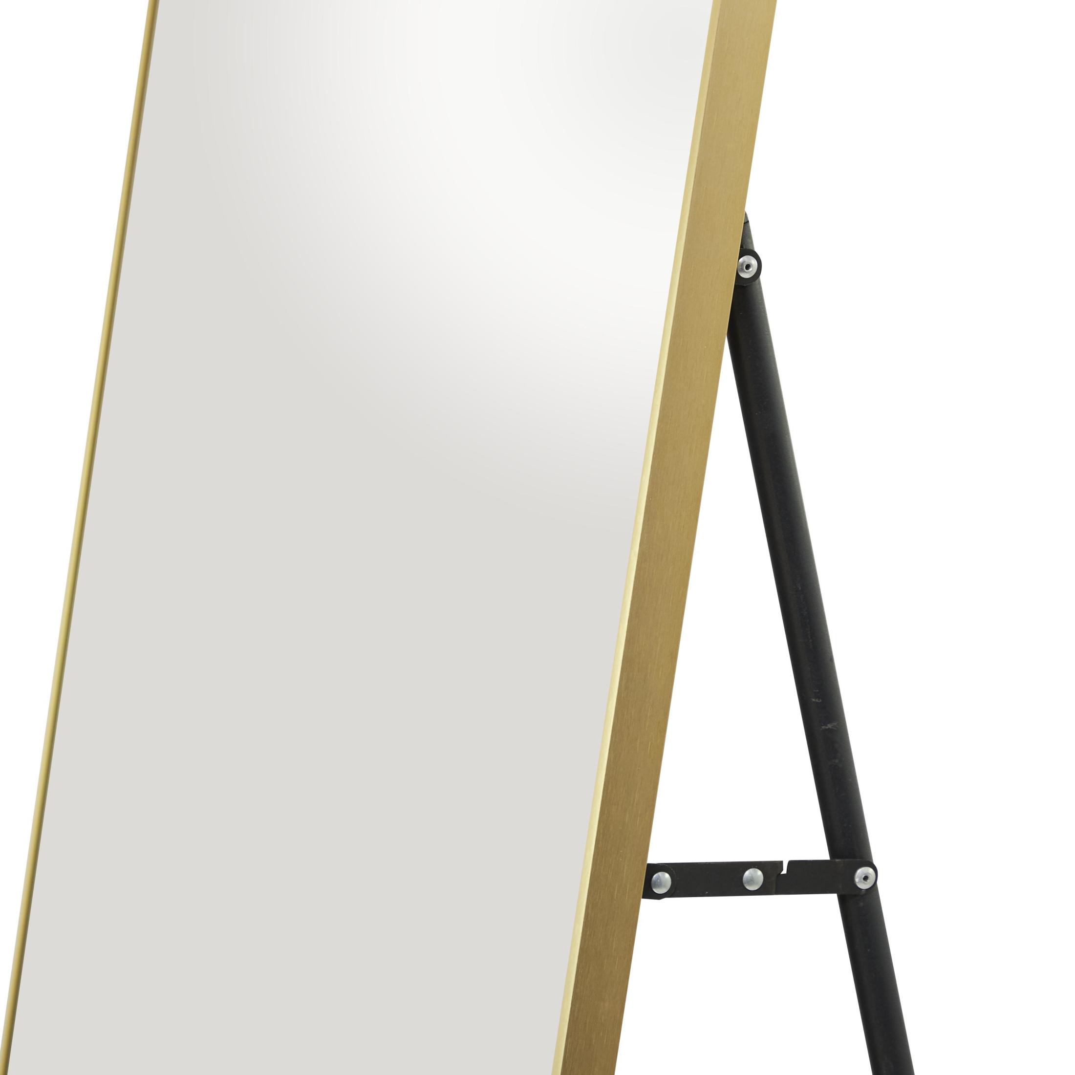 CosmoLiving by Cosmopolitan 26" x 65" Gold Metal Floor Mirror with Stand