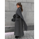 thumbnail image 4 of Abrigos de lana con bolsillos y cuello de bufanda para mujer, chaquetas gruesas de manga larga con botones a la moda, prendas de vestir exteriores para mujer 2024, 4 of 5