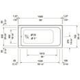 thumbnail image 5 of Duravit 700095000000092 60 x 30 in. Soaker Drop-In Bathtub with Reversible Drain, White, 5 of 7