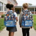 thumbnail image 4 of FKELYI Ball Games Blue Print Kids Backpack for Primary School Bookbag 17 Inch School Backpacks for Boys Girls Casual Daypack Lightweight Rucksack Knapsack, 4 of 7