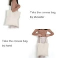 thumbnail image 2 of Naler 2 Pack Natural Cotton Canvas Tote Bags with 28" Long Handles for Female Painting DIY Shopping,15"x16", 2 of 9