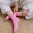 thumbnail image 7 of Huowey Halloween Socks For Men Women Crew Socks Pumpkin Ghost Witch Pattern Halloween Gift Fall Winter Comfort Festival Party Socks,Pink, 7 of 7