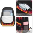 thumbnail image 3 of 17 Inch Lightweight Backpack,PVC Waterproof Oxford Fabric, Ergonomically Designed, with Large Capacity, Fire Flame Baseball Print, 3 of 5