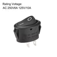 thumbnail image 3 of Uxcell AC250V/6A 125V/10A Boat Rocker Switch Toggle Switch for Boat Car Marine Plastic Black 1pcs, 3 of 4